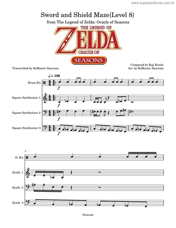 Partitura da música Sword And Shield Maze{Level 8} – From The Legend Of Zelda: Oracle Of Seasons – Koji Kondo